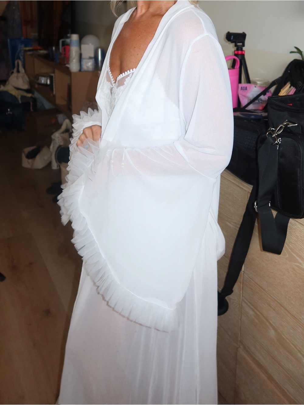 Women’s Sheer Ruffle Bridal Robe